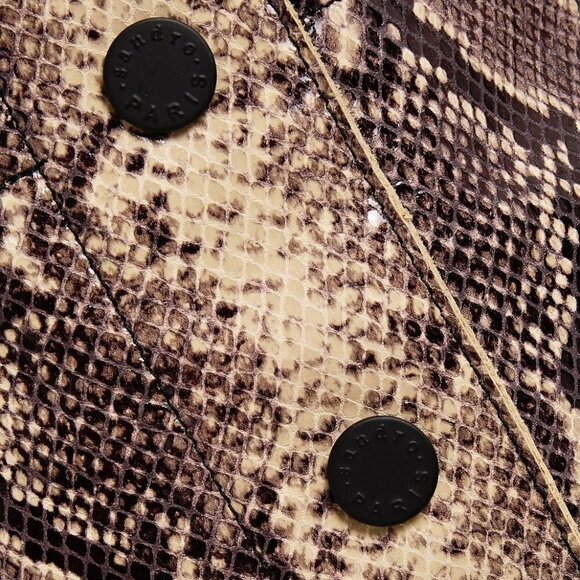 NWOT Sandro python snakeskin pattern leather mini skirt, L - Picture 10 of 13